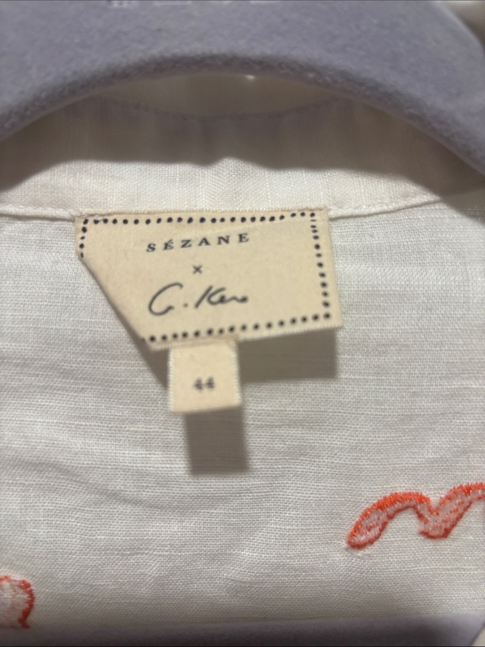 SEZANE x G. KERO Marzia embroidered button down shirt limited edition - Picture 3 of 6